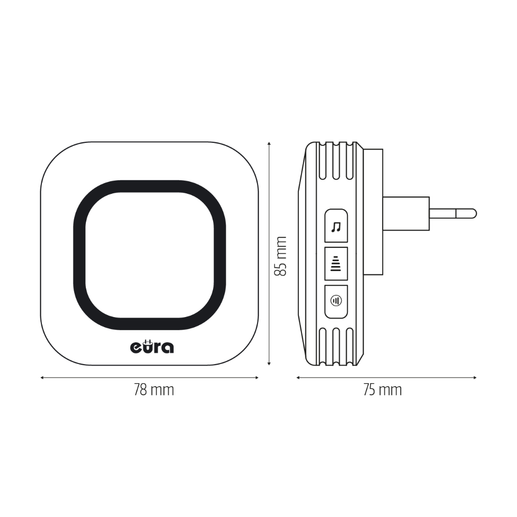 Bevielis durų skambutis Eura WDP-80