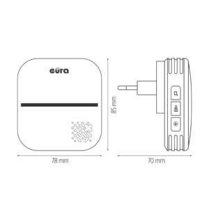 Bevielis durų skambutis Eura WDP-84H2