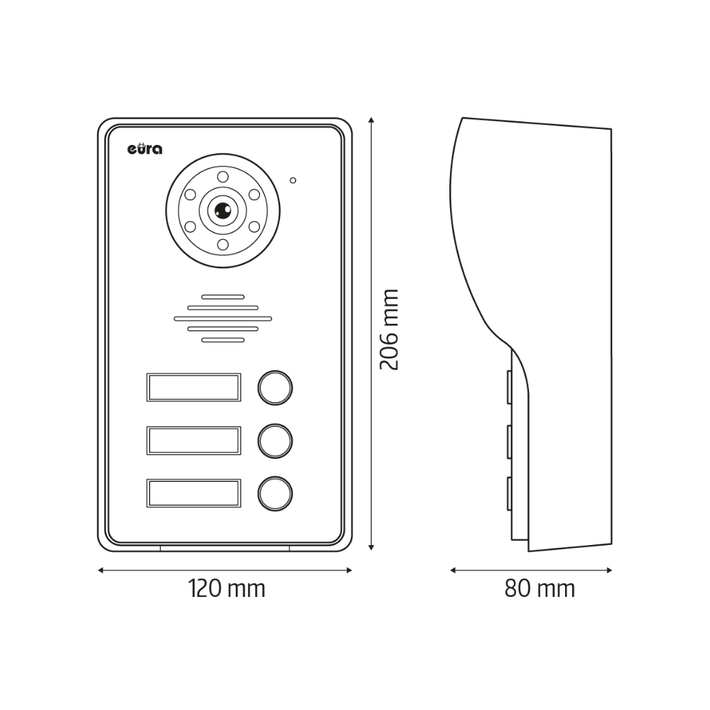 Išorinė domofono kasetė Eura VDA-24A3