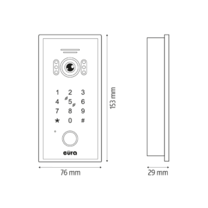 Išorinė domofono kasetė Eura VDA-51C5/P