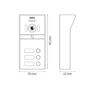 Išorinė domofono kasetė Eura VDA-63C5