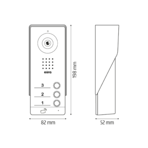 Išorinė domofono kasetė Eura VDA-93A3