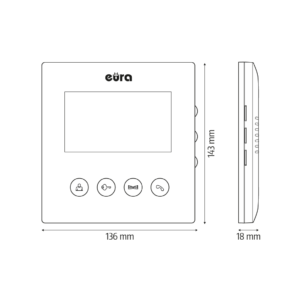 Vaizdo domofonas Eura VDP-52A3 Atira White