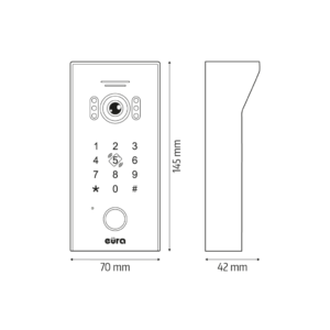 Vaizdo domofonas Eura VDP-99C5 Black