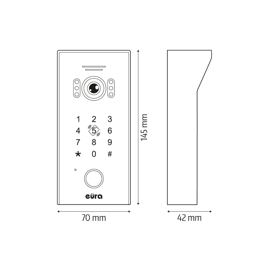 Vaizdo domofonas Eura VDP-99C5 Black