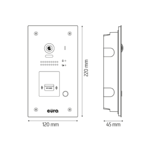 Išorinė domofono kasetė Eura VDA-87A5