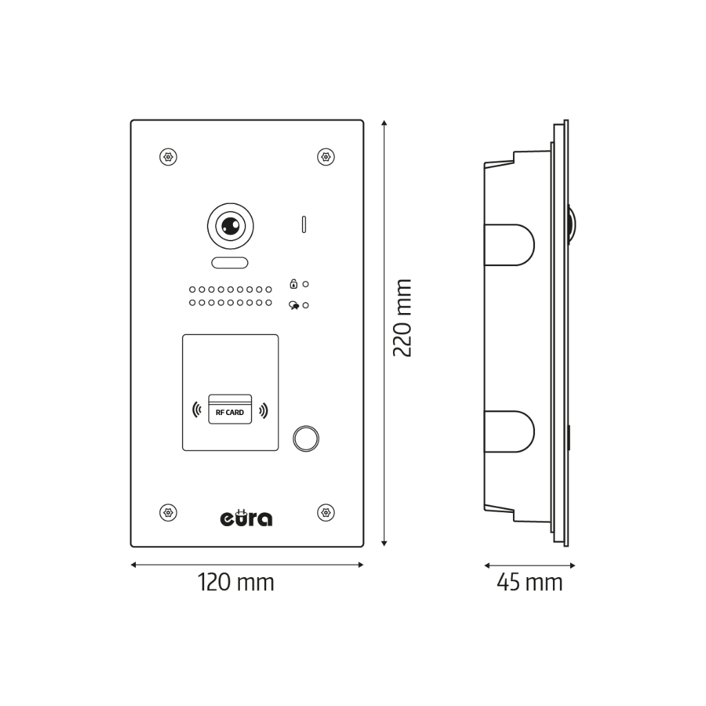 Išorinė domofono kasetė Eura VDA-87A5