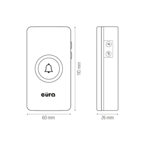 Bevielis durų skambutis Eura WDP-44A3 Funky White
