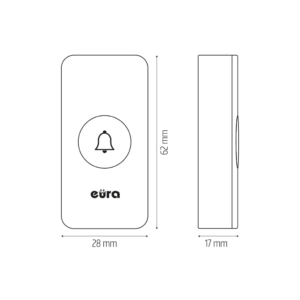 Bevielis durų skambutis Eura WDP-44A3 Funky White