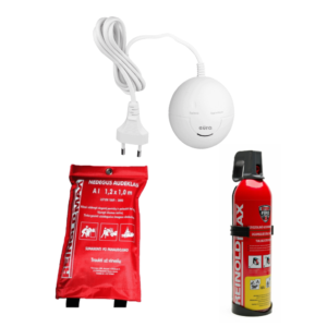 Dujų detektoriaus, gesintuvo ir nedegaus audeklo rinkinys EUR-18