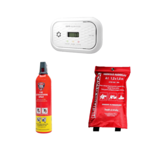 Smalkių detektoriaus, gesintuvo ir nedegaus audeklo rinkinys EUR-13