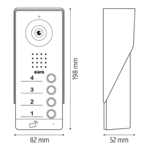 Išorinė domofono kasetė Eura VDA-94A3 AHD