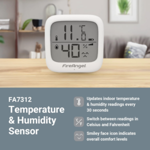 Temperatūros ir drėgmės jutiklis su LCD ekranu FireAngel FA7312-EUX4