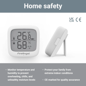 Temperatūros ir drėgmės jutiklis su LCD ekranu FireAngel FA7312-EUX4