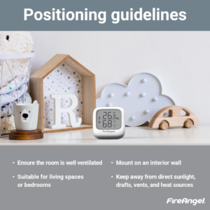 Temperatūros ir drėgmės jutiklis su LCD ekranu FireAngel FA7312-EUX4