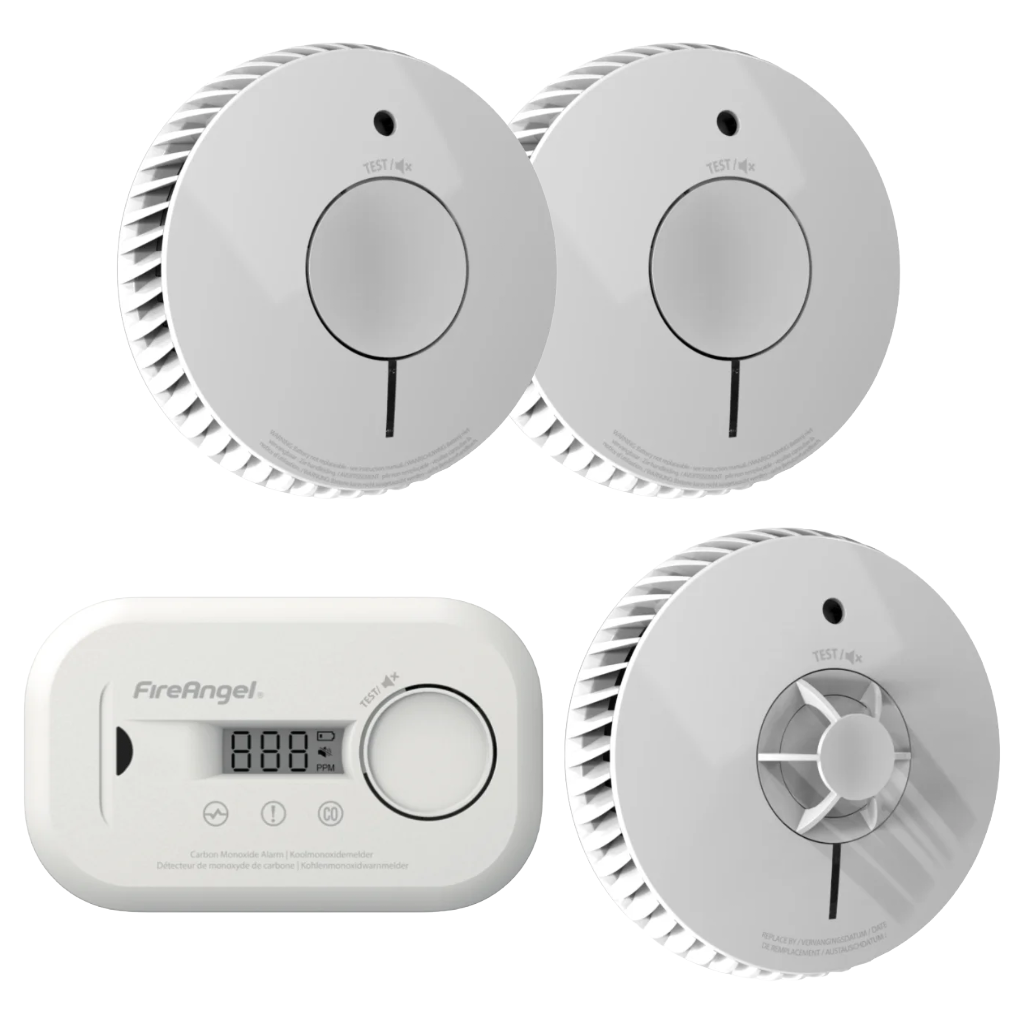 Dūmų, smalkių ir karščio detektorių rinkinys FireAngel FASCH1