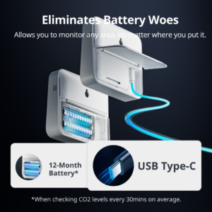 Išmanus oro kokybės matuoklis SwitchBot Meter Pro CO2