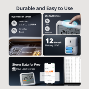 Išmanus temperatūros ir drėgmės matuoklis SwitchBot Meter Pro