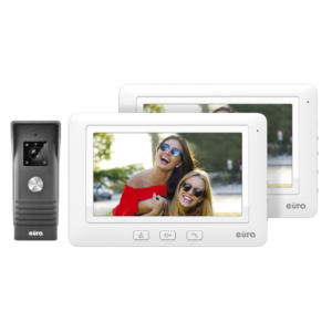 Vaizdo domofonas Eura VDP-45A3 Alpha White (du monitoriai)