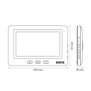 Vaizdo domofonas Eura VDP-45A3 Alpha White (du monitoriai)