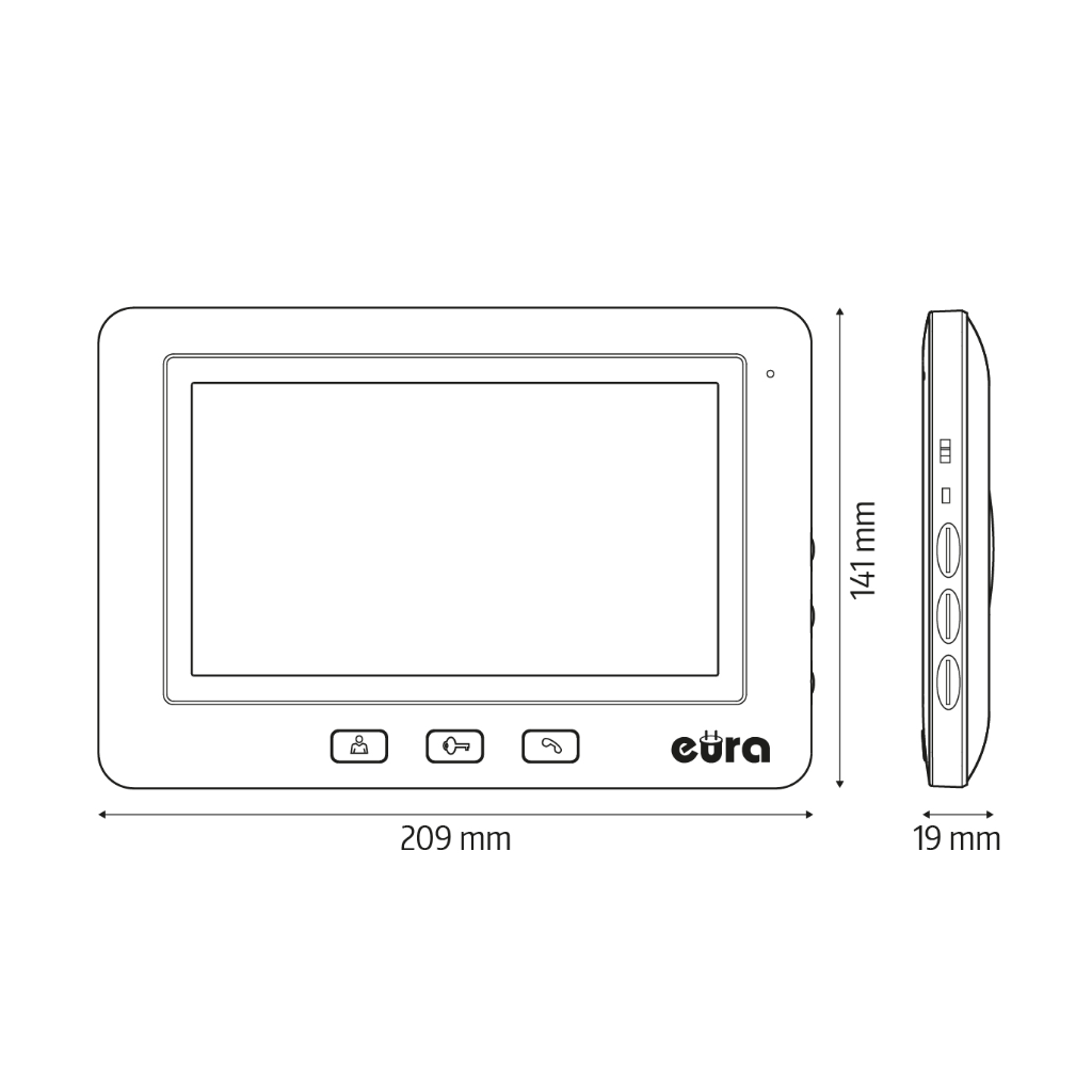Vaizdo domofonas Eura VDP-45A3 Alpha White (du monitoriai)