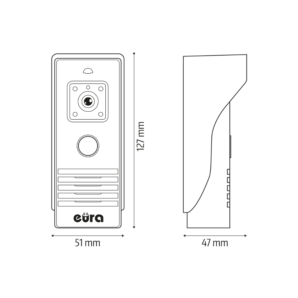 Vaizdo domofonas Eura VDP-45A3 Alpha White (du monitoriai)